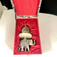 Silver plated elephant tealight