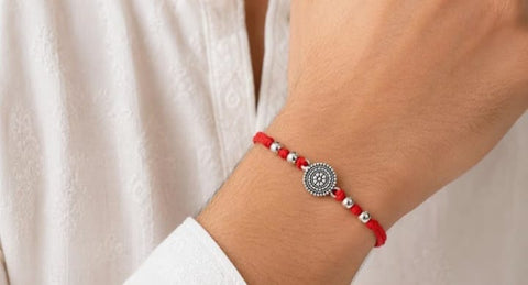 Circle Pure Silver Rakhi