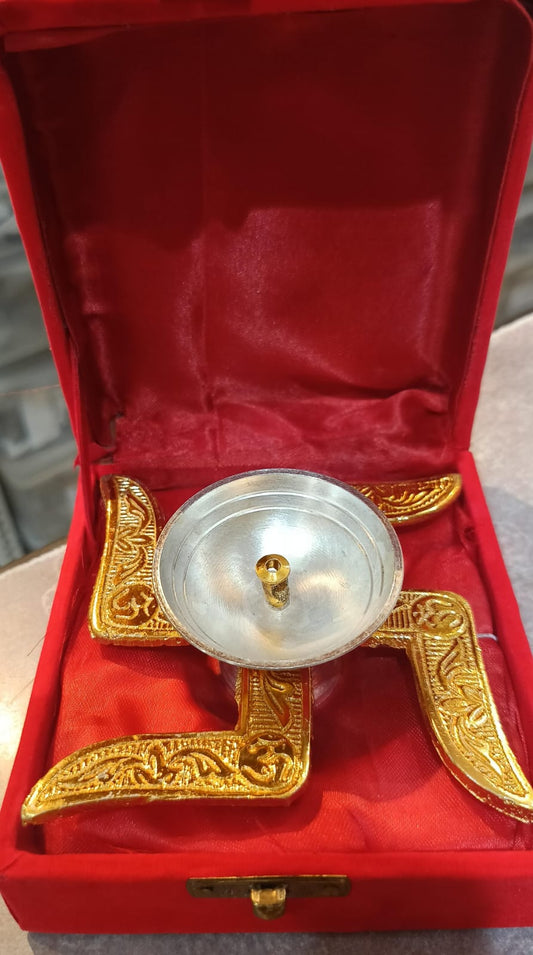 Two tone Swastik Diya