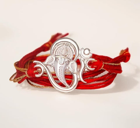 Ganesha Pure Silver Rakhi