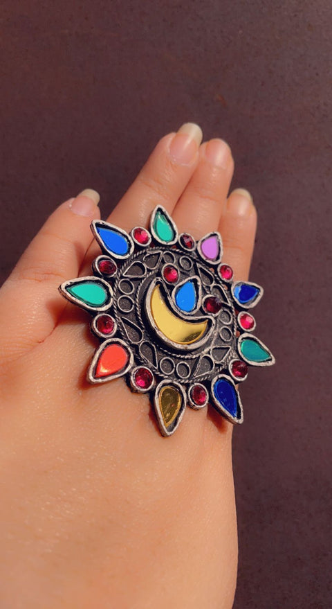 Navratan Floral Ring