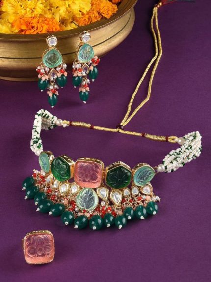 Mini Kundan glass choker