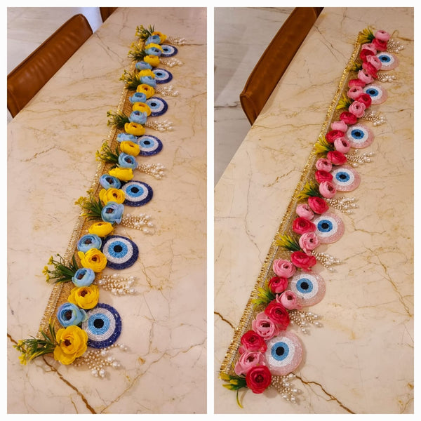 Floral evil eye toran