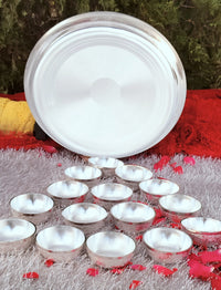 German silver Bhog Thali