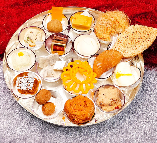 German silver Bhog Thali