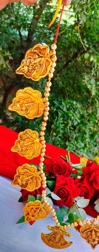 Gold plated antique  mango 11 ganesh embossed  betel leaf 🍀  bandhanwar / toran