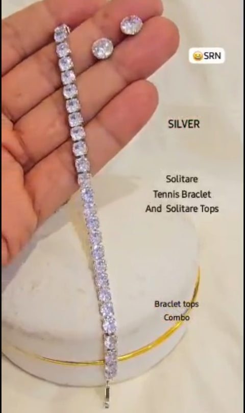 Tennis Diamond Bracelet and tops combo