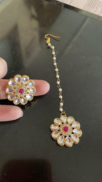 Maangtikka + ring