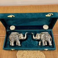Silver Plated Elephant Shape Tealight Holder