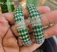 Pair of Adjustable American Ruby Emerald Bangles - Flat 20% off applied at checkout